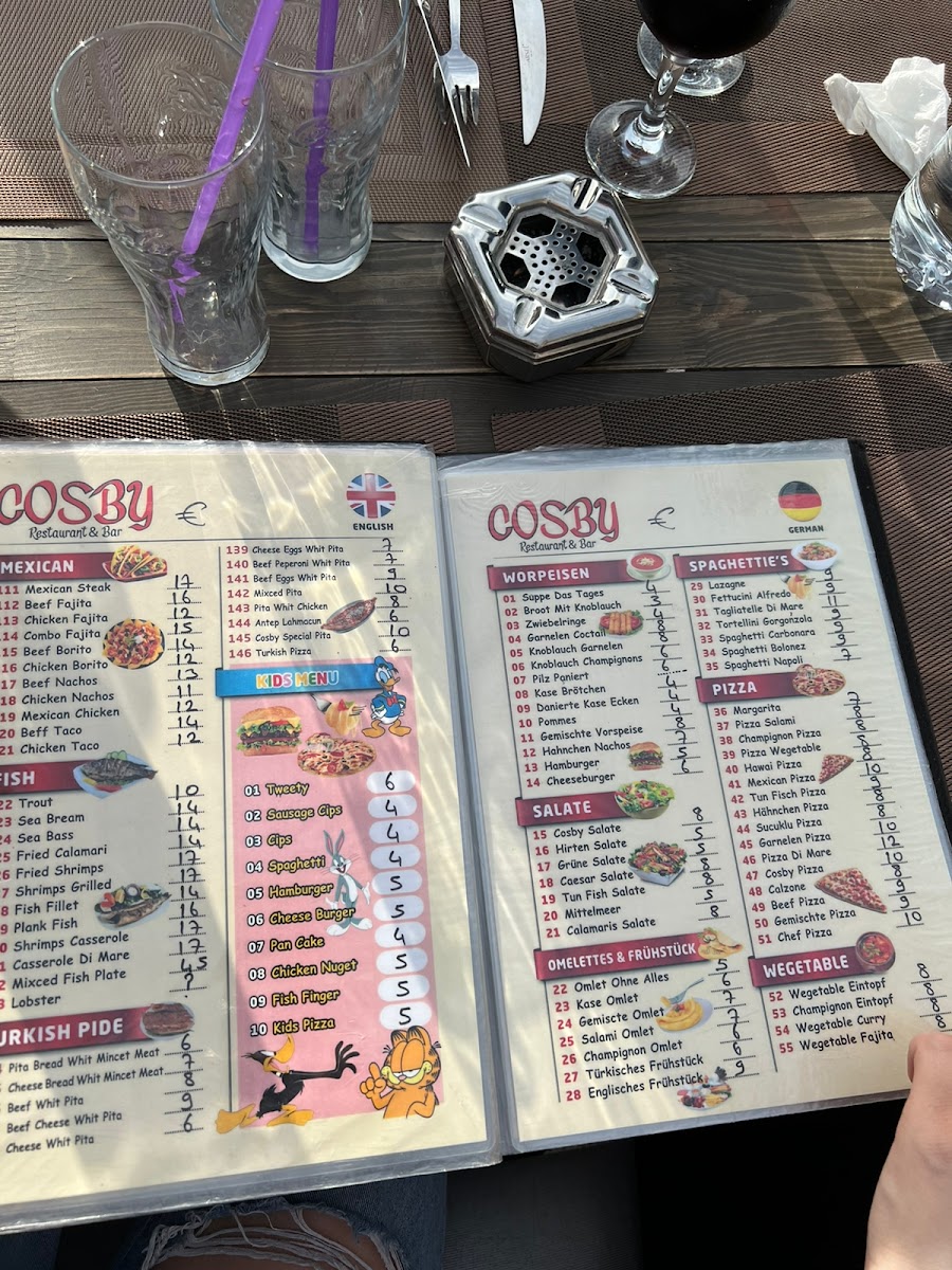 Menu Bill Cosby Restaurant & Bar Titreyengöl-5