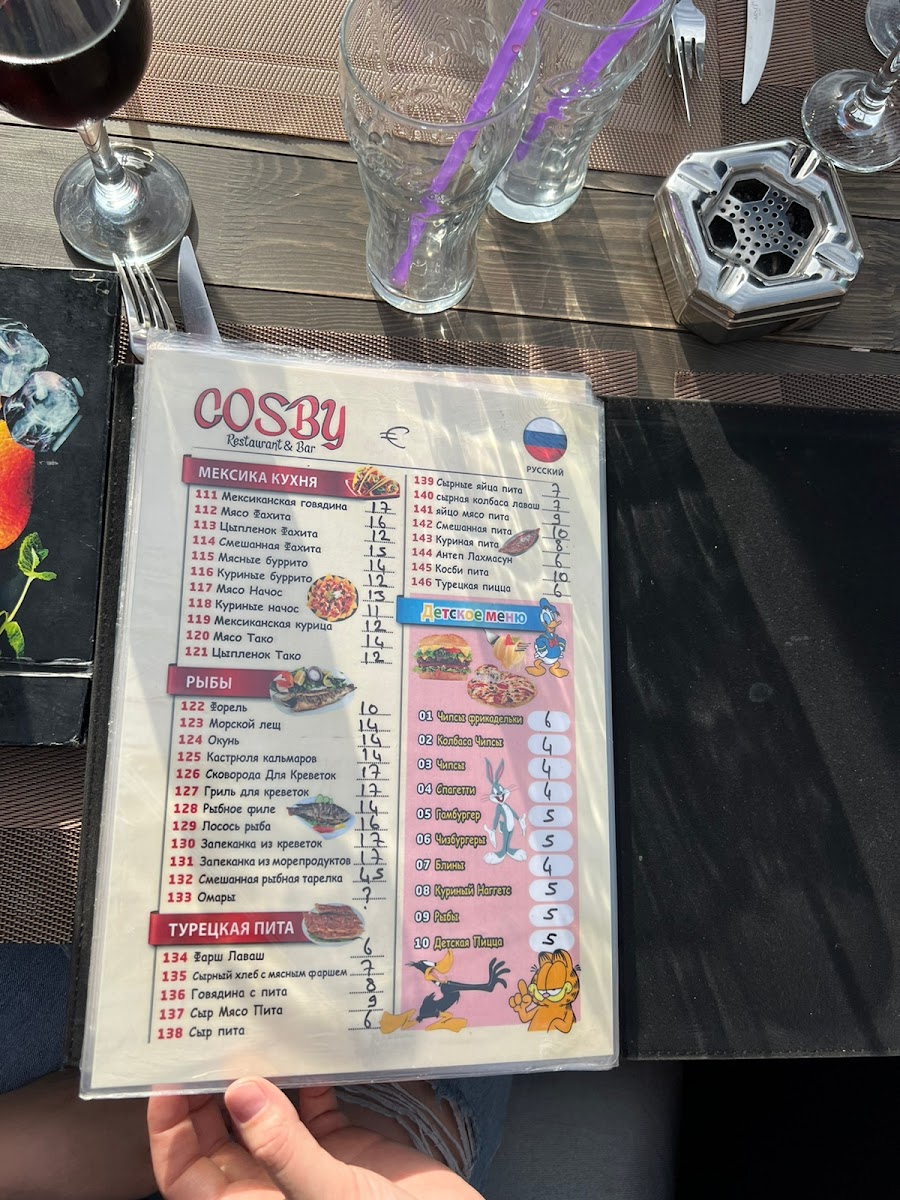 Menu Bill Cosby Restaurant & Bar Titreyengöl-6