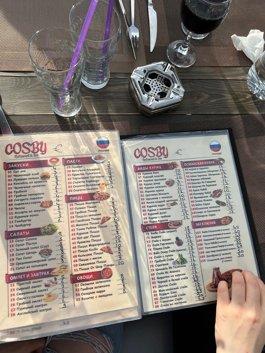 Menu Bill Cosby Restaurant & Bar Titreyengöl-7