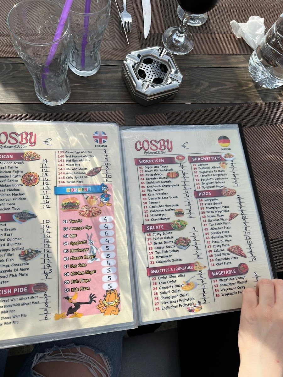 Menu Bill Cosby Restaurant & Bar Titreyengöl-8