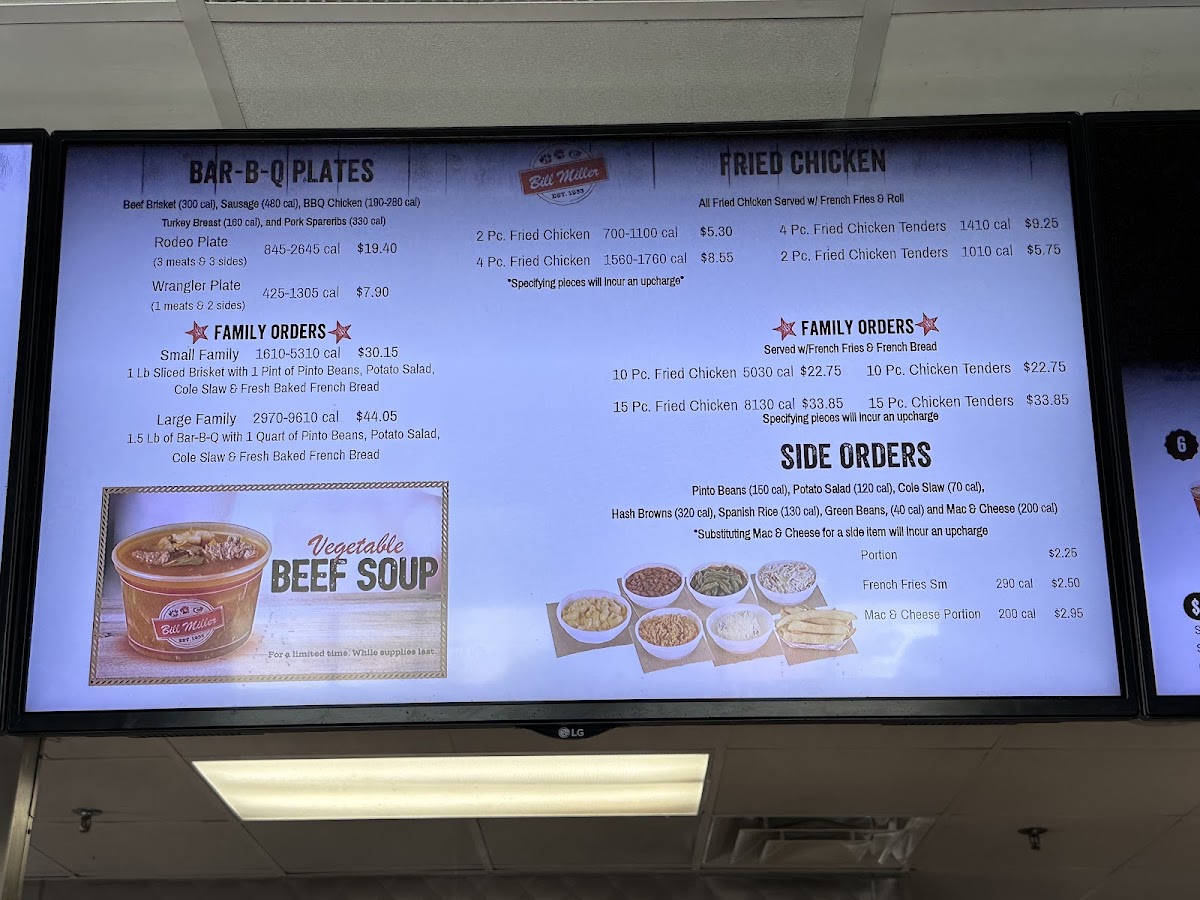 Menu Bill Miller Bbq-4