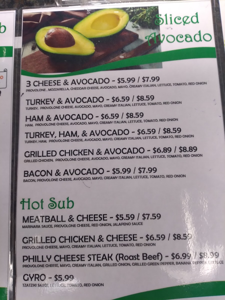 Menu Bill & Ruth's Sub Shop-6