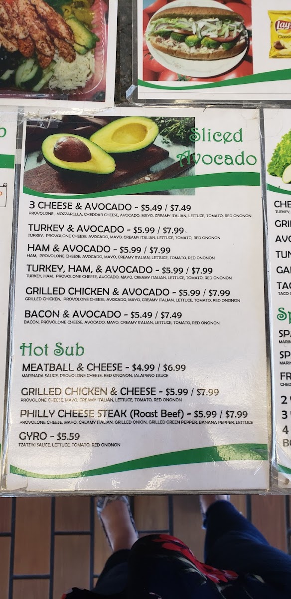 Menu Bill & Ruth's Sub Shop-8