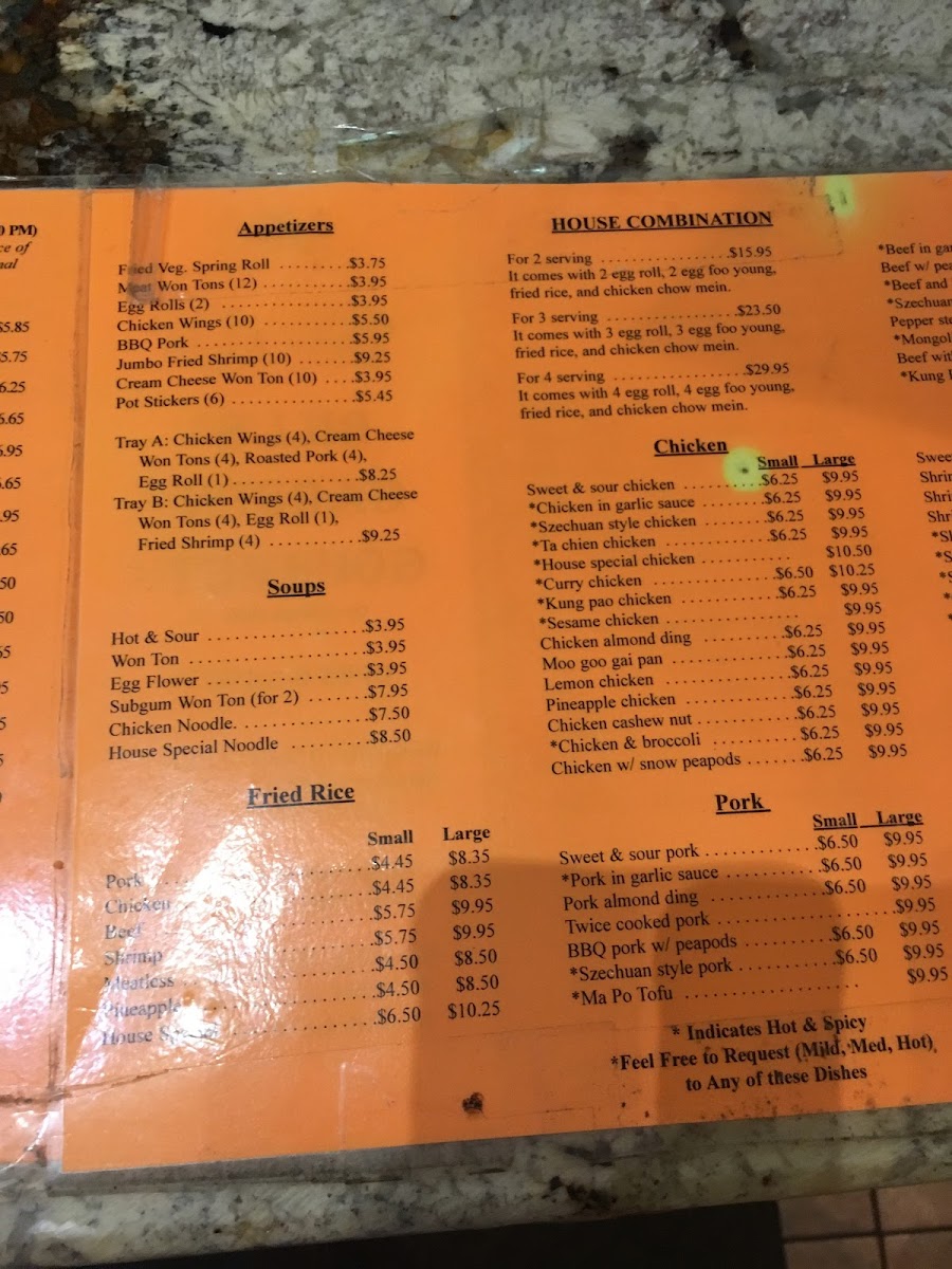 Menu Bill's Garden Chinese Gourmet-7