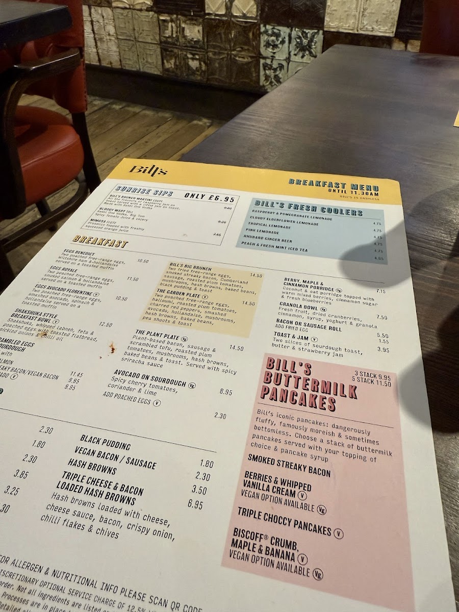 Menu Bill's Horsham Restaurant-1