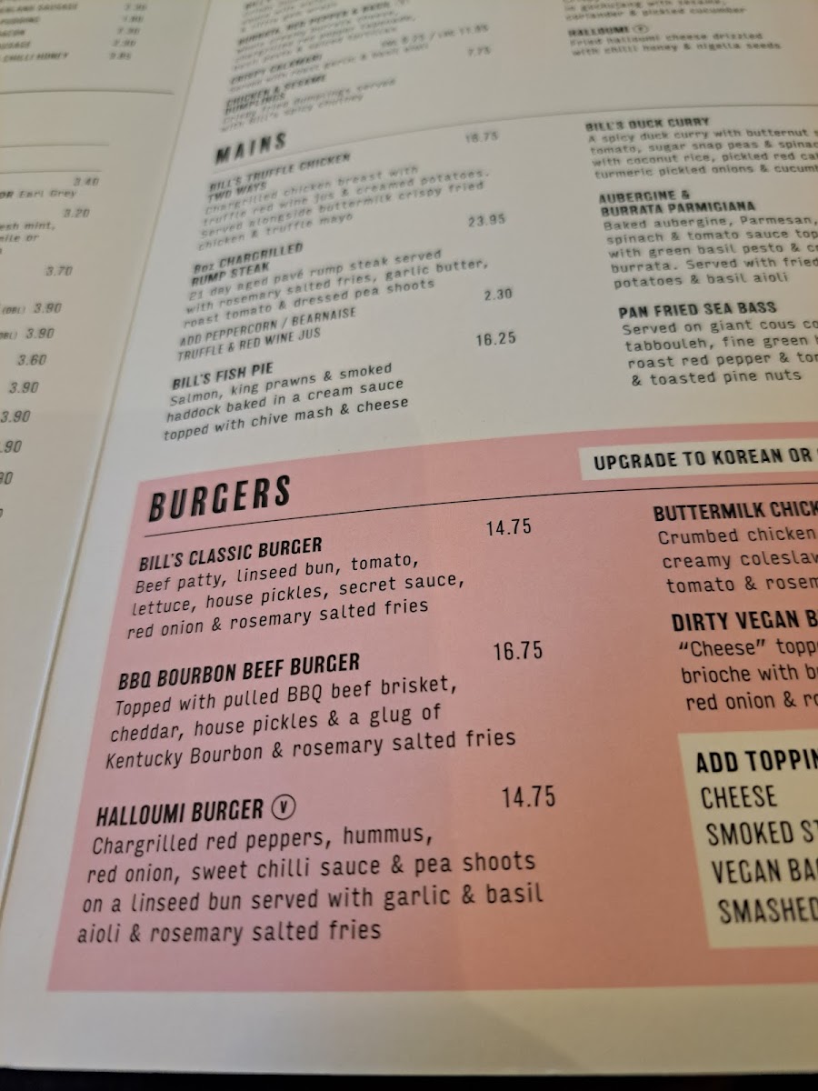 Menu Bill's Horsham Restaurant-2