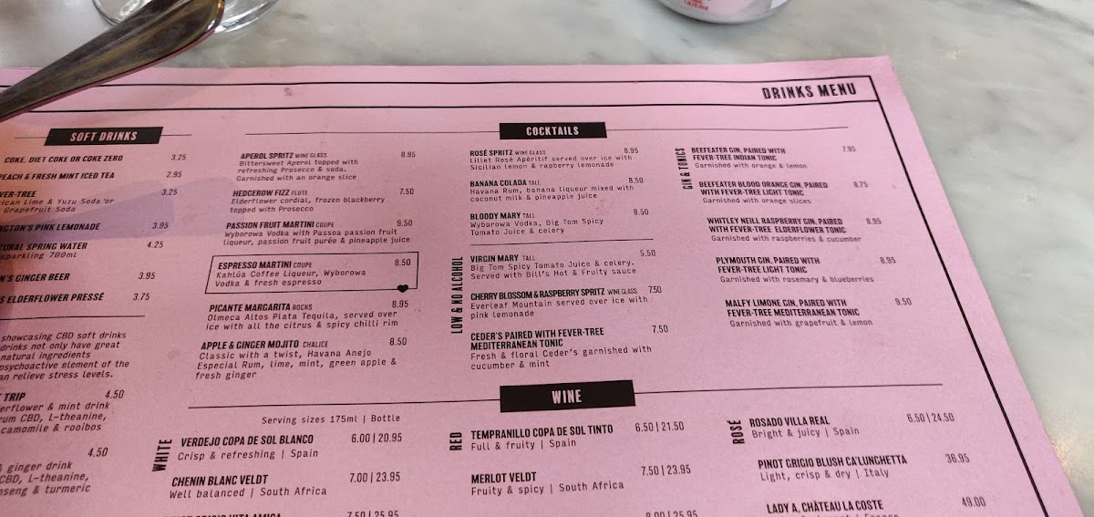 Menu Bill's Horsham Restaurant-4