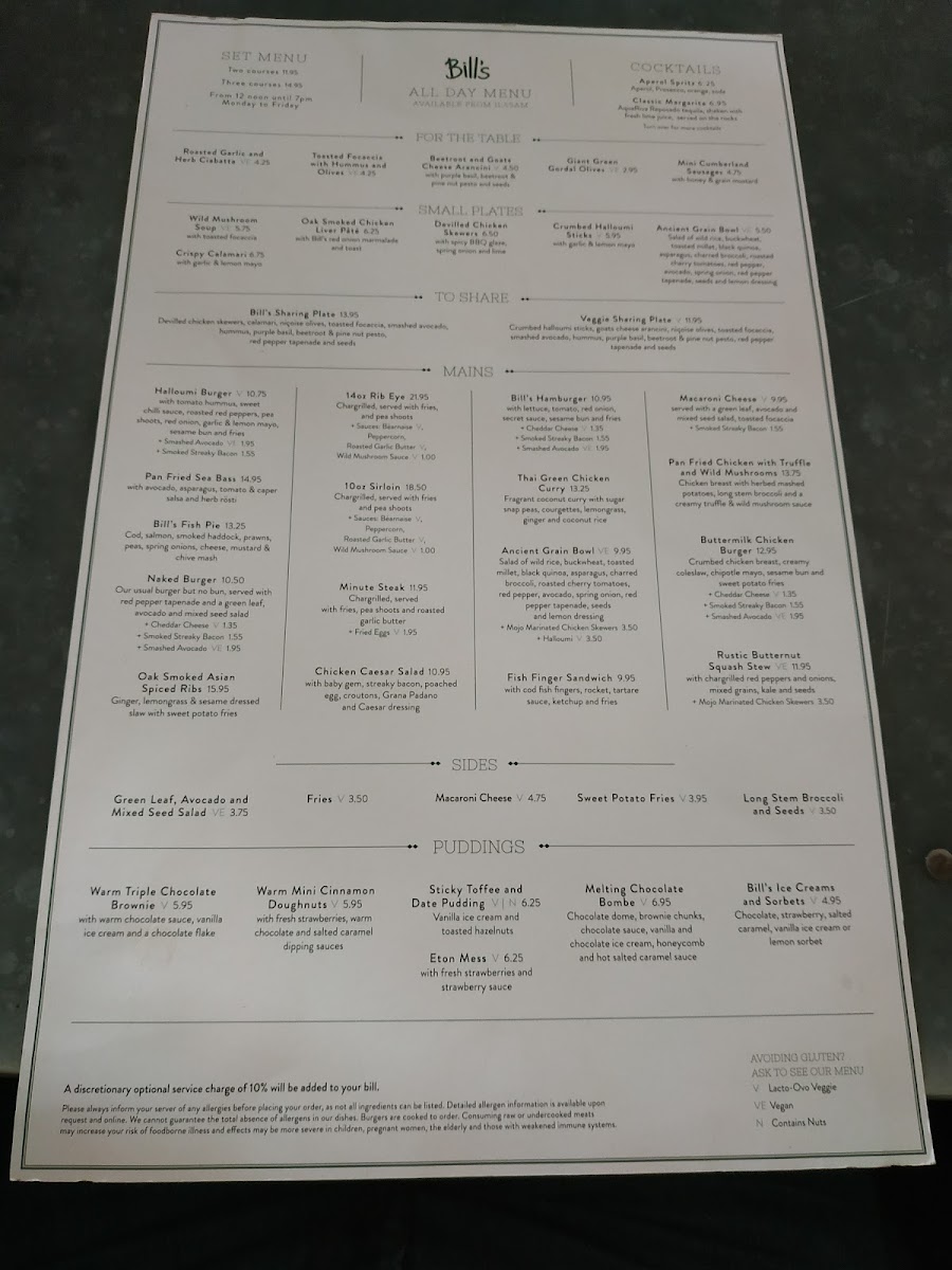 Menu Bill's Horsham Restaurant-7