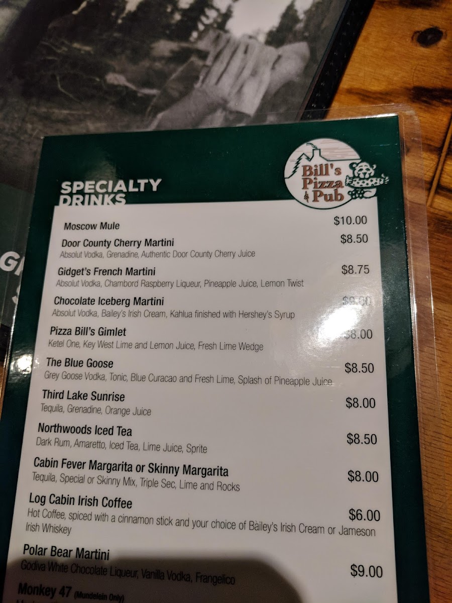 Menu Bill's Pizza & Pub North-8