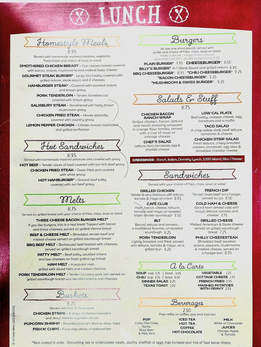 Menu Billy's Cafe-2