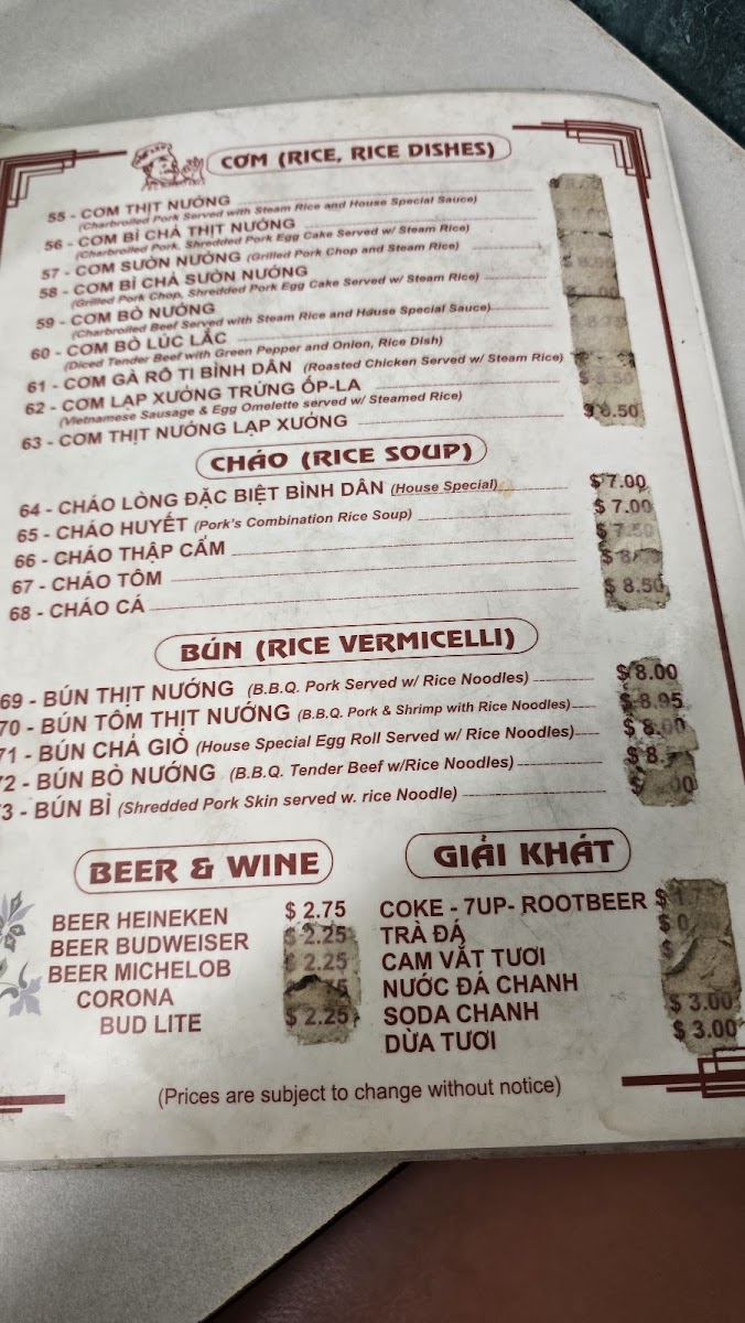 Menu Bình Dân Restaurant-3