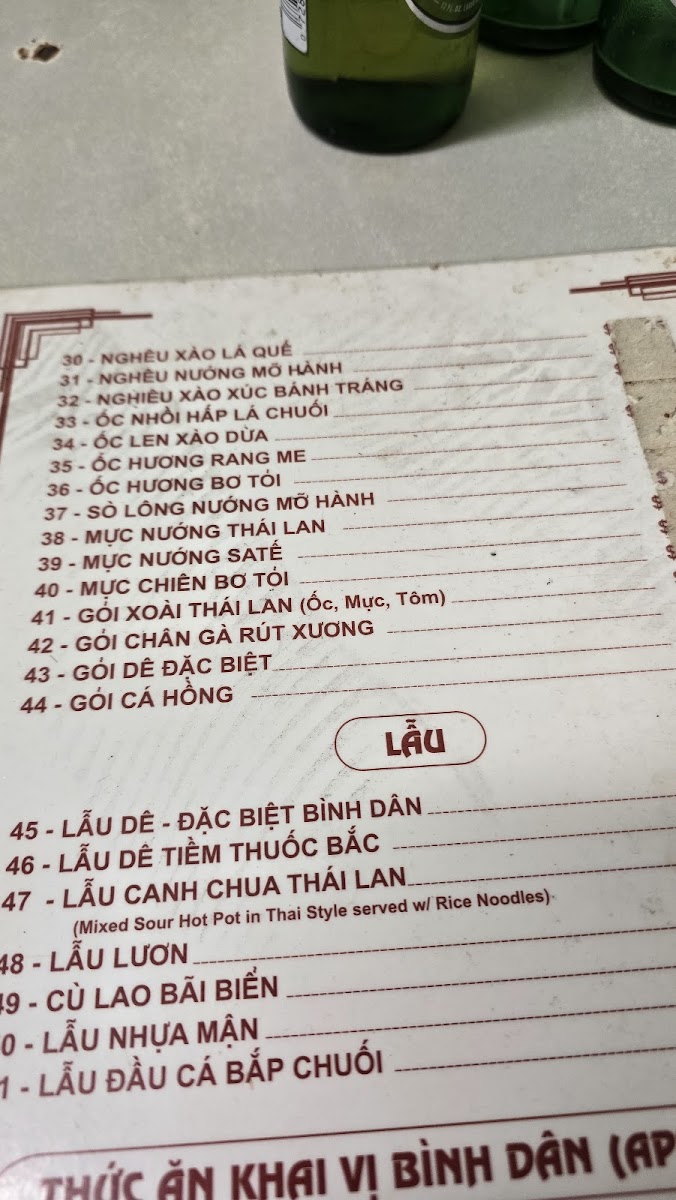 Menu Bình Dân Restaurant-6