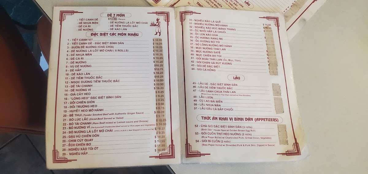 Menu Bình Dân Restaurant-7