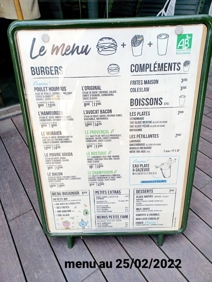 Menu Bioburger Oxygen-1