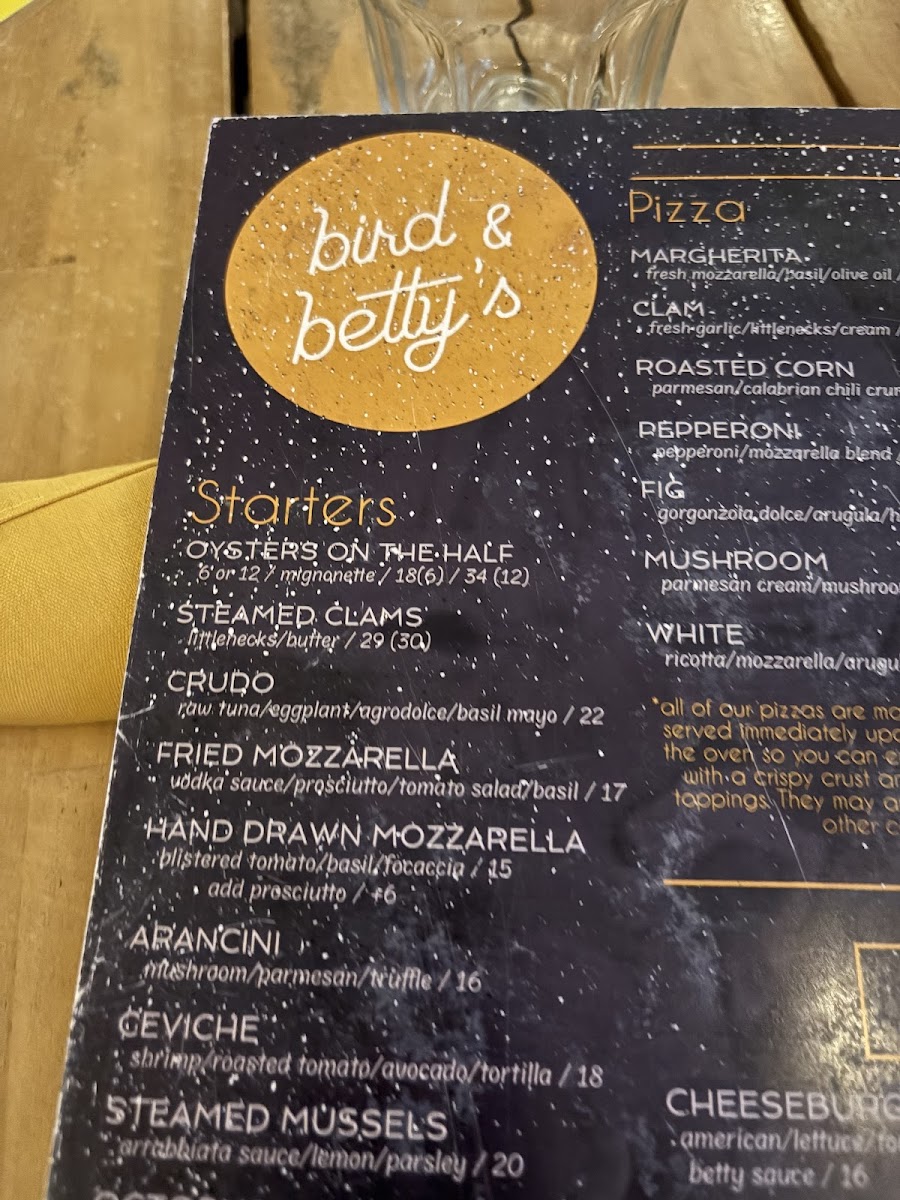 Menu Bird And Betty's-5