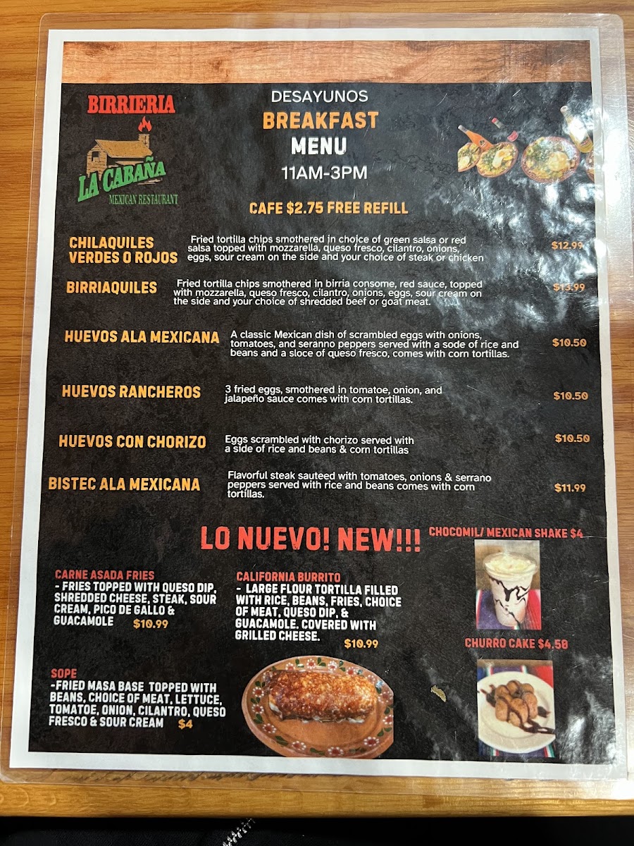 Menu Birrieria La Cabaña Mexican Restaurant-2