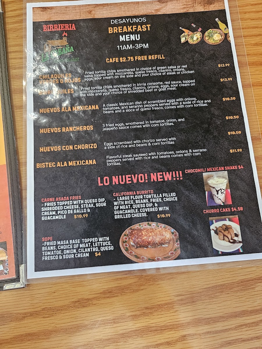 Menu Birrieria La Cabaña Mexican Restaurant-3