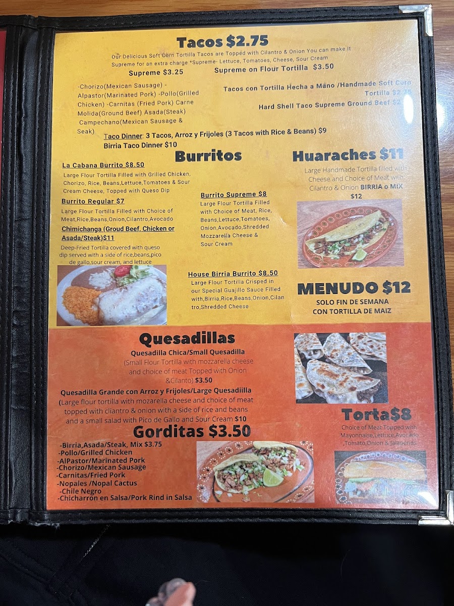 Menu Birrieria La Cabaña Mexican Restaurant-9