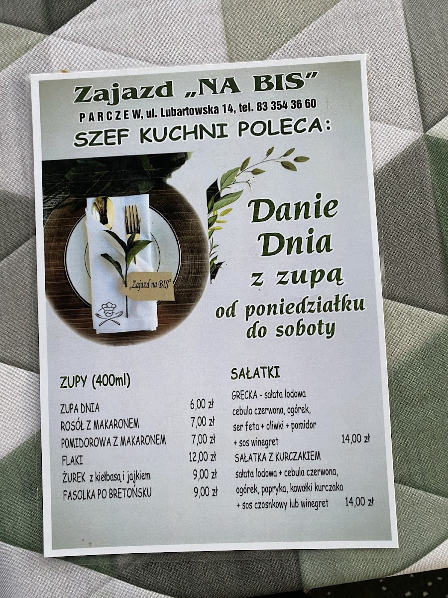 Menu Bis. Zajazd-2
