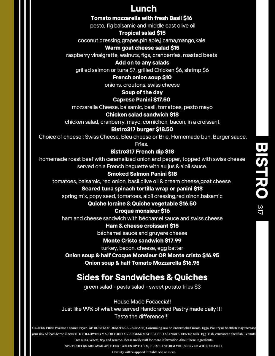 Menu Bistro 317-1