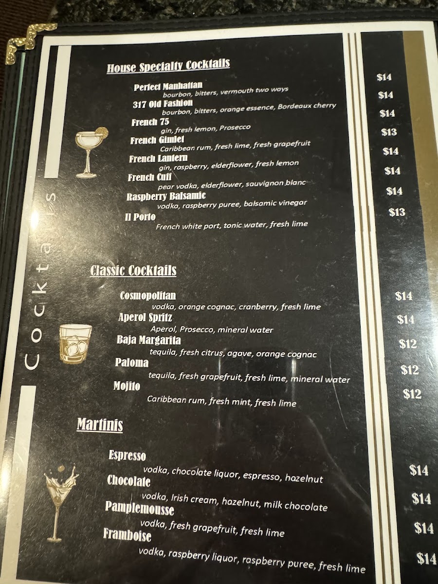 Menu Bistro 317-6