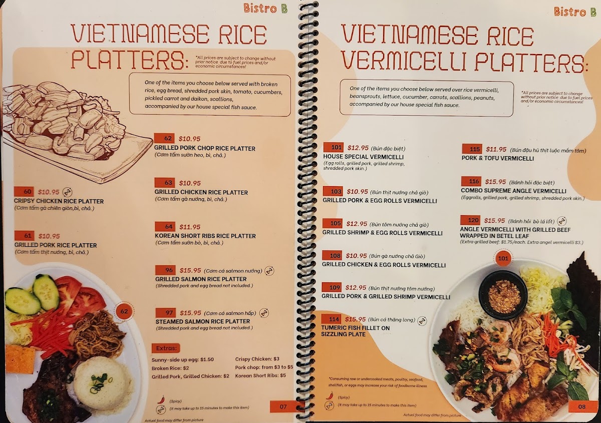 Menu Bistro B-1