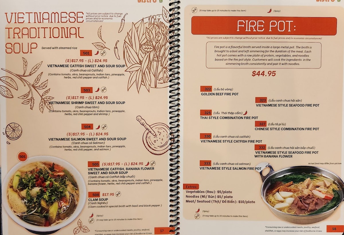 Menu Bistro B-5