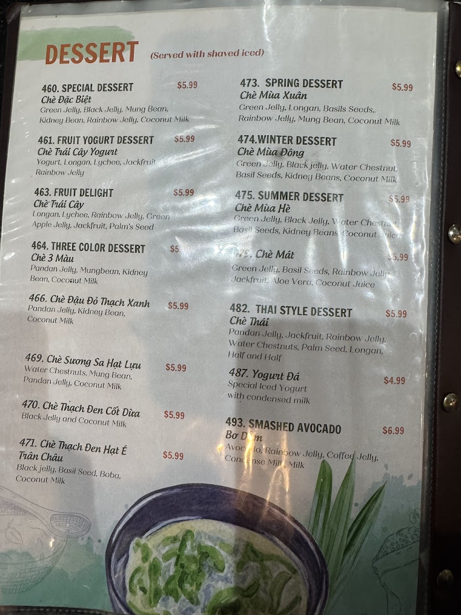 Menu Bistro B-6