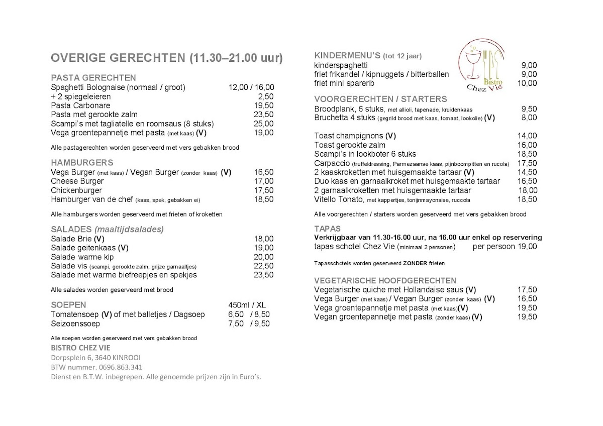 Menu Bistro Chez Vie-3