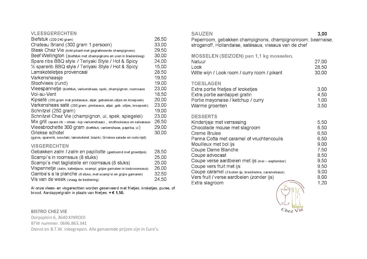 Menu Bistro Chez Vie-5