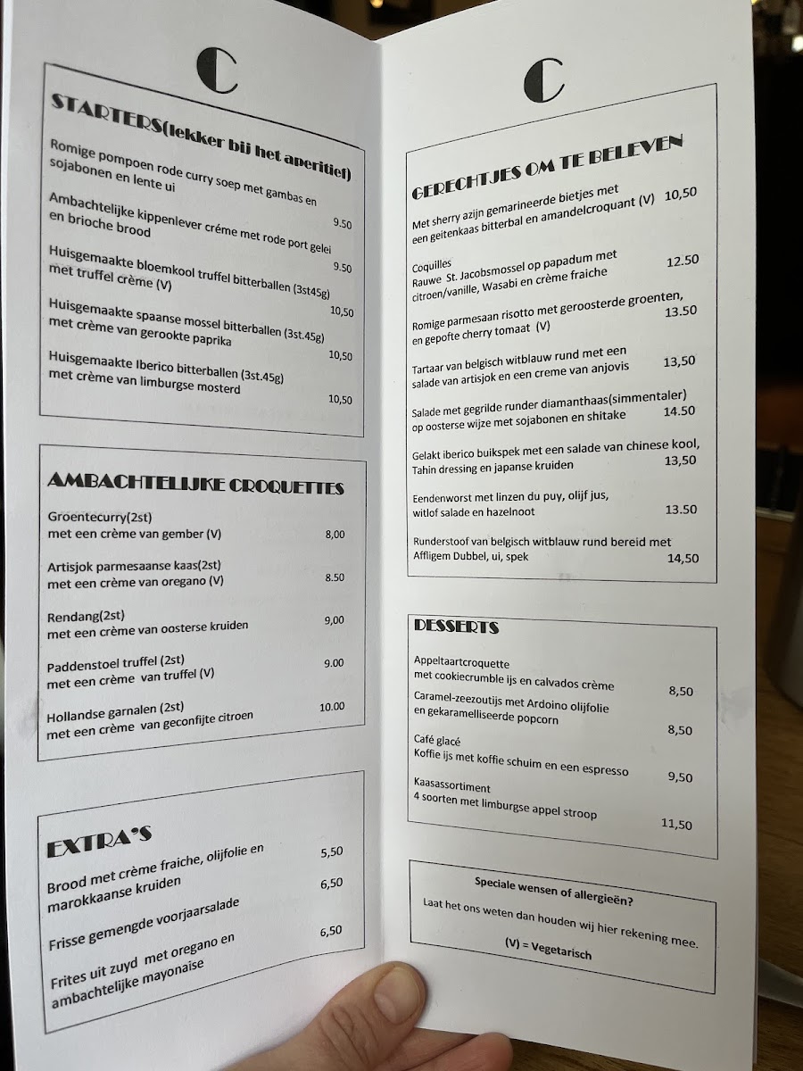 Menu Bistro Croquant Maastricht-1
