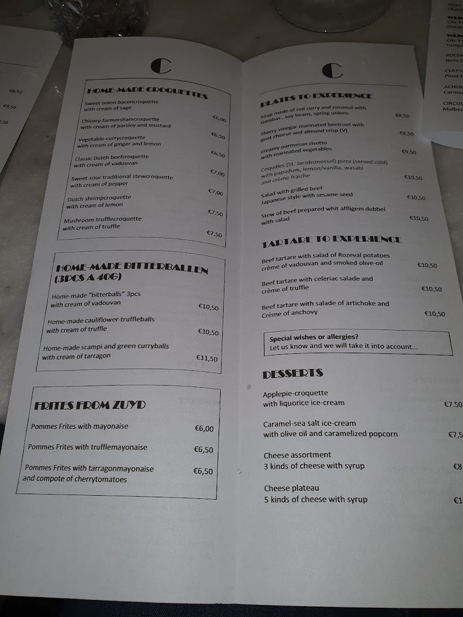Menu Bistro Croquant Maastricht-10