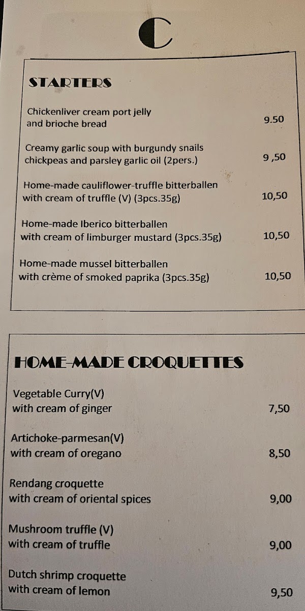 Menu Bistro Croquant Maastricht-3