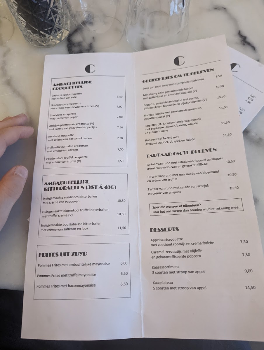 Menu Bistro Croquant Maastricht-5