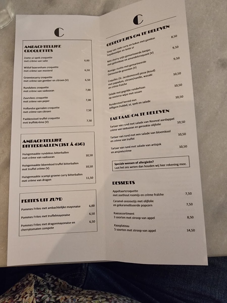 Menu Bistro Croquant Maastricht-7