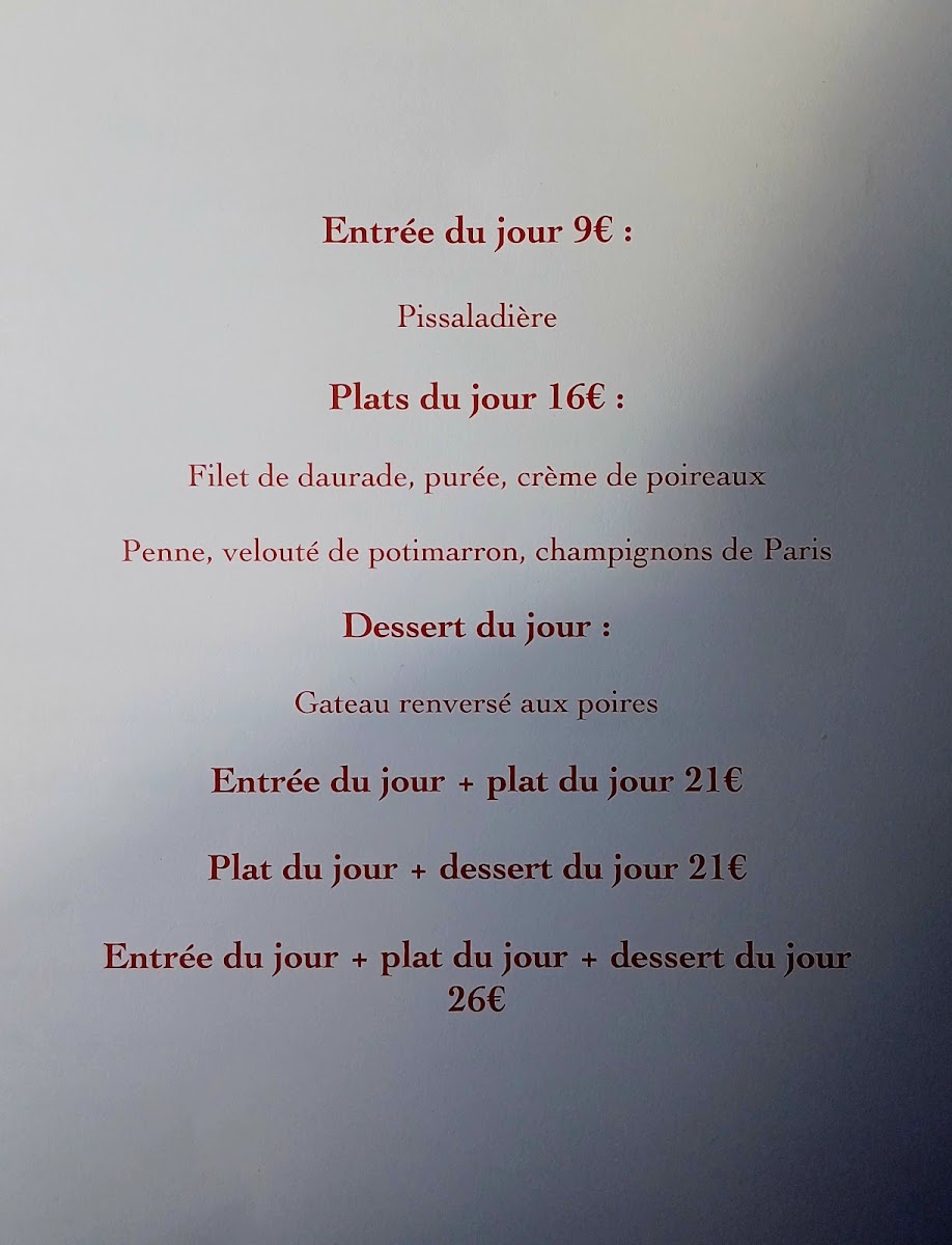 Menu Bistro De L'étoile-1