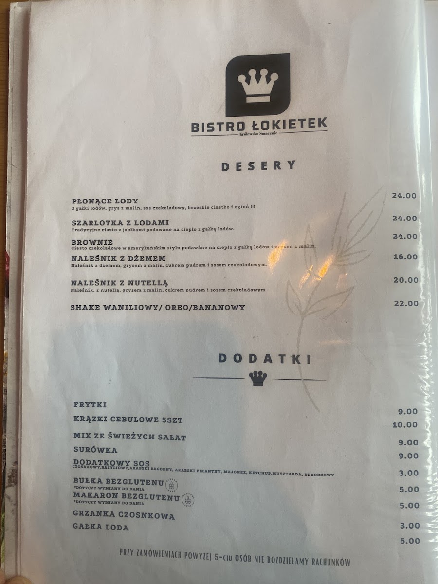 Menu Bistro Łokietek-10