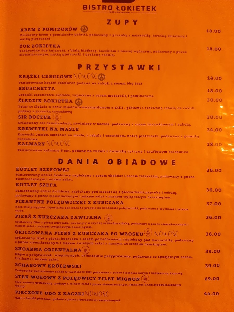 Menu Bistro Łokietek-5