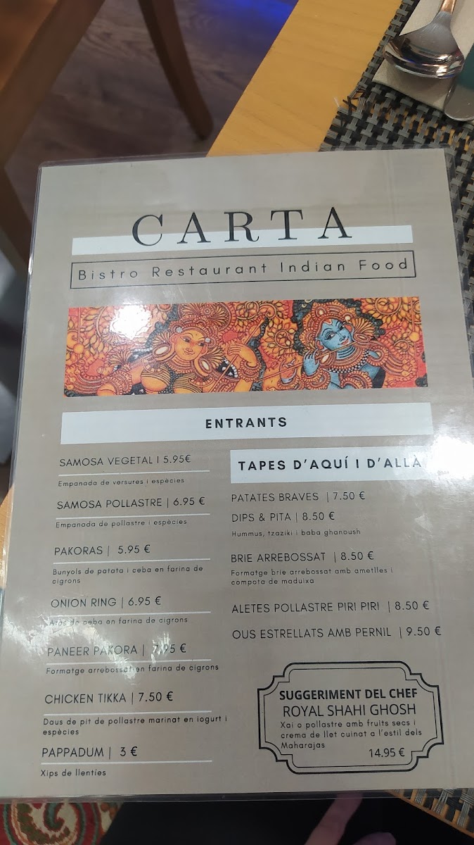 Menu Bistro Restaurant - Menjar De L’India-5