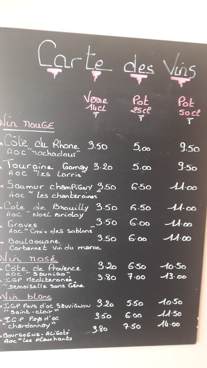 Menu Bistrot 13-5