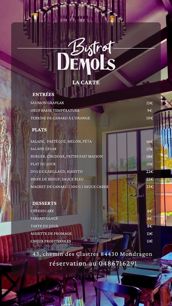 Menu Bistrot Demols - Restaurant-9