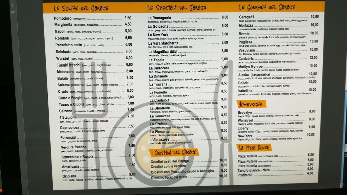 Menu Bistrot Pizzeria Garage 51-3