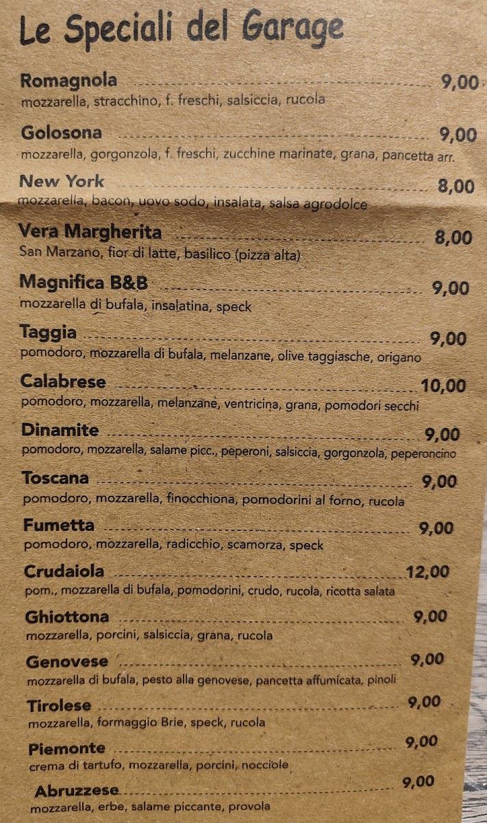 Menu Bistrot Pizzeria Garage 51-5