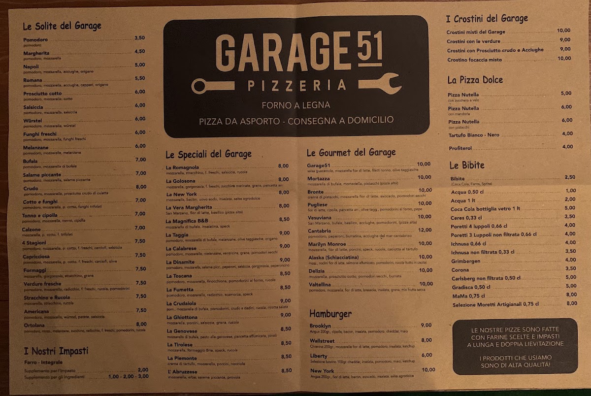 Menu Bistrot Pizzeria Garage 51-8