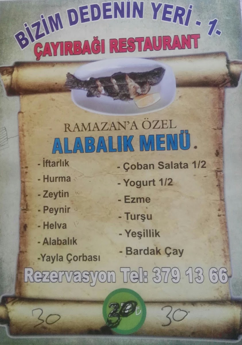 Menu Bizim Dedenin Yeri Çayirbaği-8