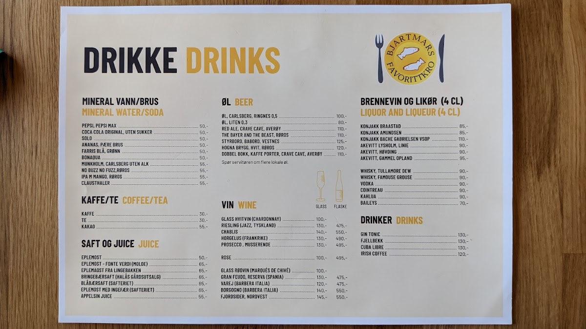 Menu Bjartmars Favorittkro-8