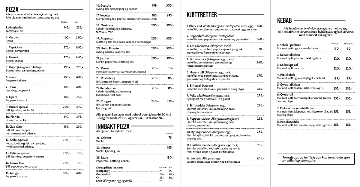 Menu Bjørkhov Cafe, Bar & Pizzarestaurant-3