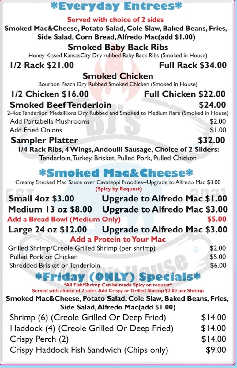 Menu Bj's Brick Pit House-2