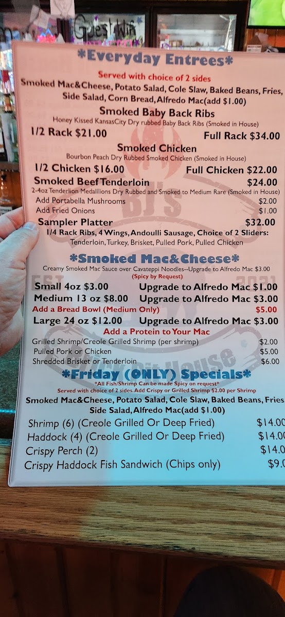 Menu Bj's Brick Pit House-3