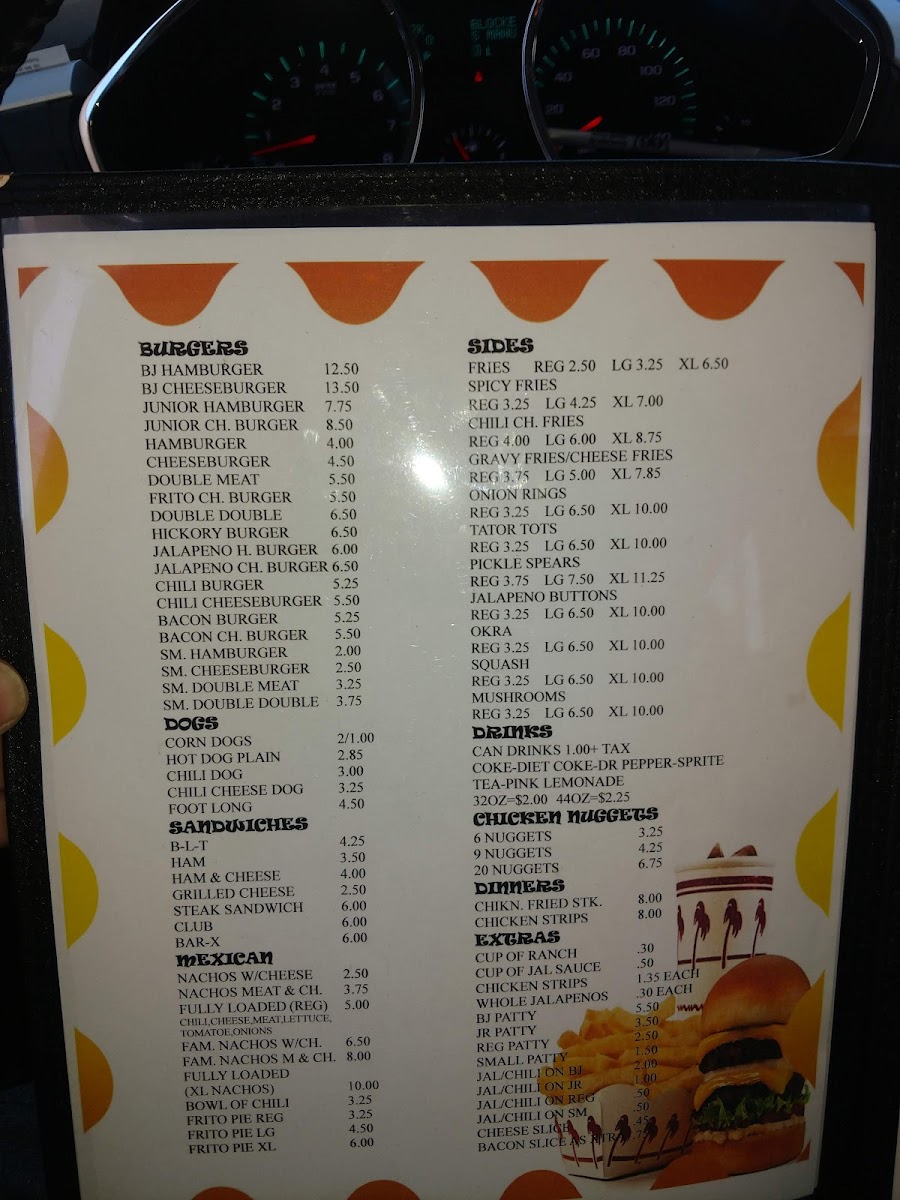 Menu Bj's Drive-In-1